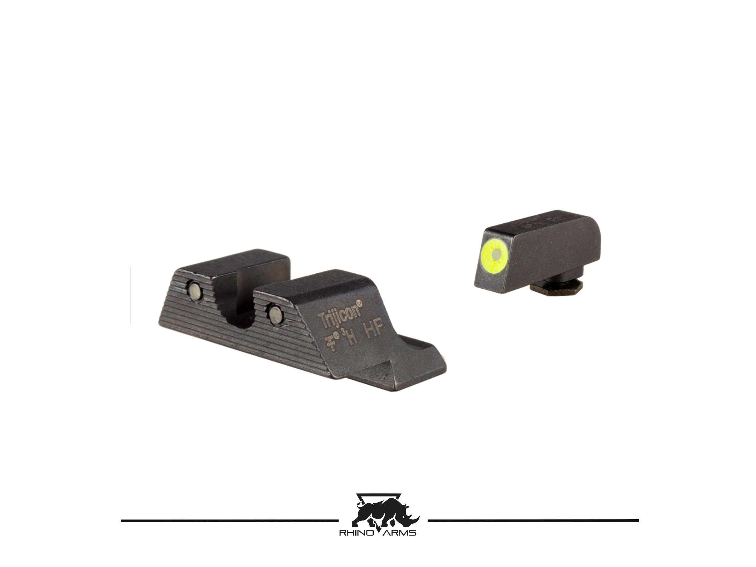 Trijicon HD Night Sights for Glock with high visibility yellow dots.