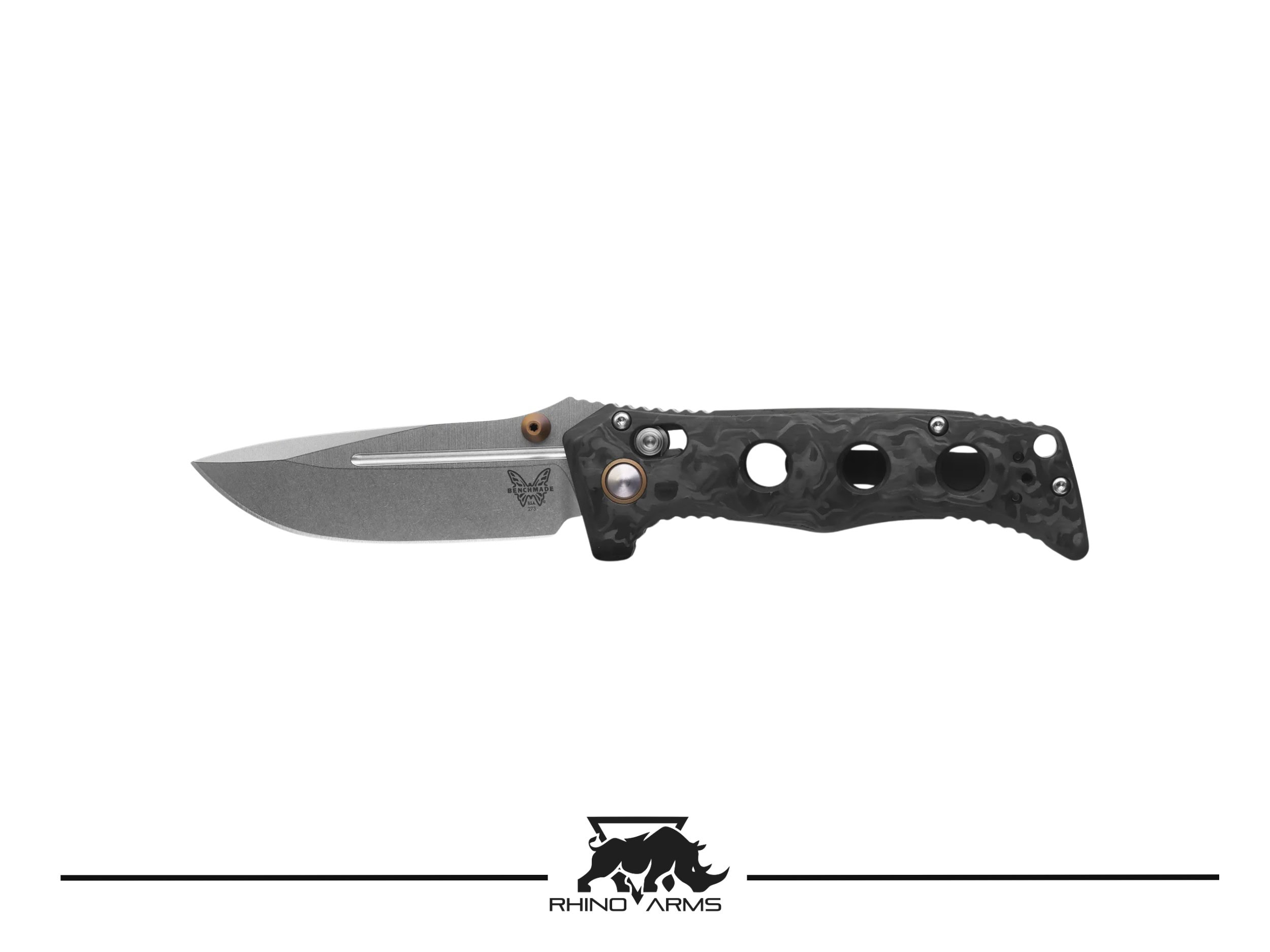 Benchmade Mini Adamas Marbled Carbon Fiber Handle w/Stonewash CPM-Magnacut Blade